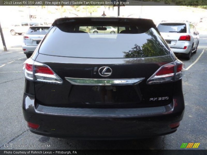 Fire Agate Pearl / Saddle Tan/Espresso Birds Eye Maple 2013 Lexus RX 350 AWD