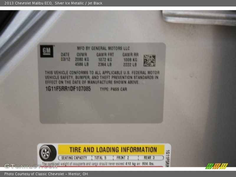 Silver Ice Metallic / Jet Black 2013 Chevrolet Malibu ECO