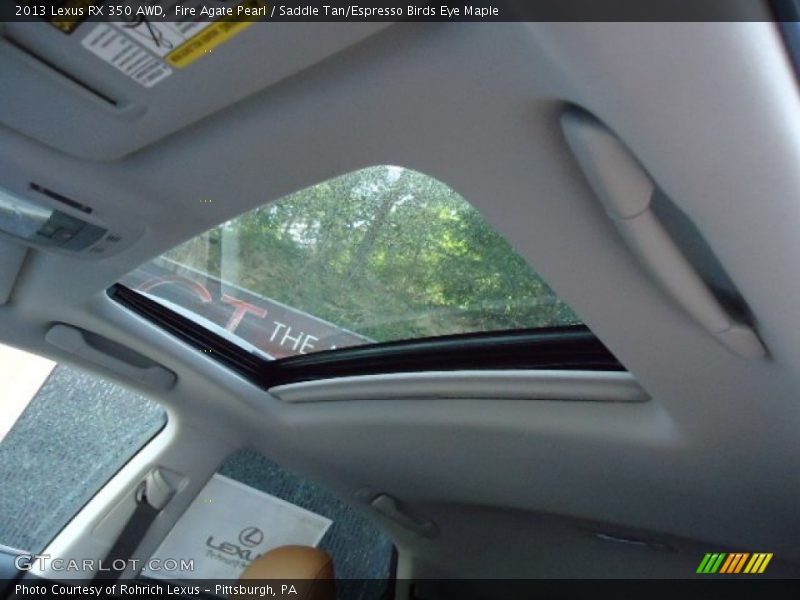 Fire Agate Pearl / Saddle Tan/Espresso Birds Eye Maple 2013 Lexus RX 350 AWD