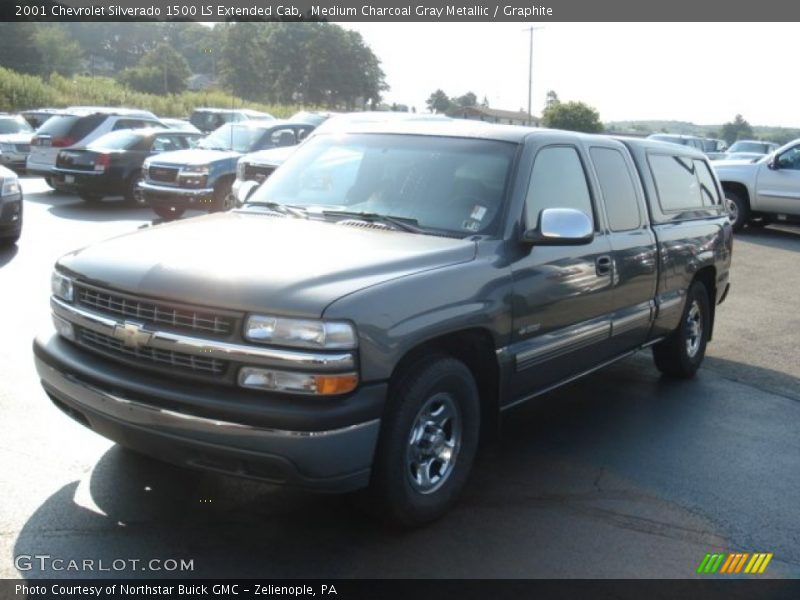 Medium Charcoal Gray Metallic / Graphite 2001 Chevrolet Silverado 1500 LS Extended Cab