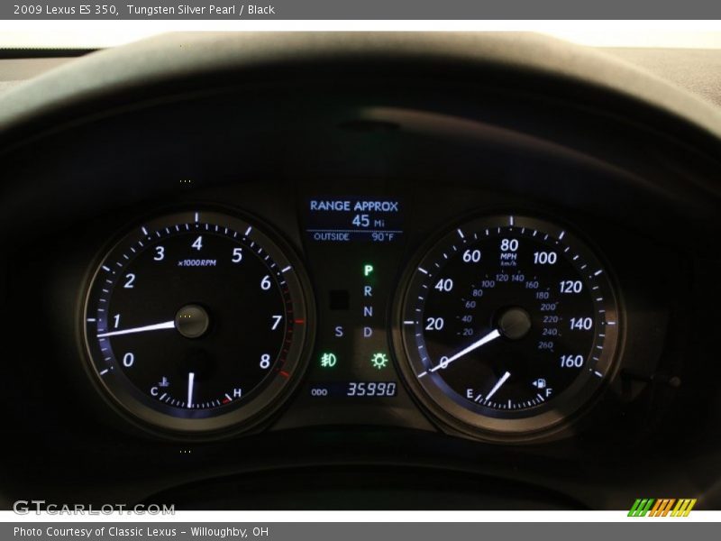 Tungsten Silver Pearl / Black 2009 Lexus ES 350