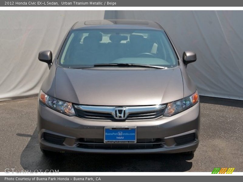 Urban Titanium Metallic / Beige 2012 Honda Civic EX-L Sedan