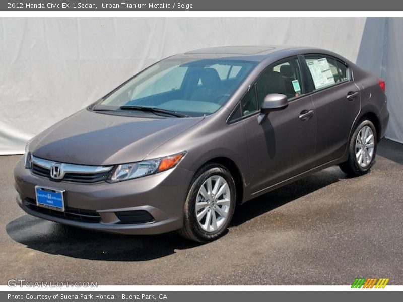 Urban Titanium Metallic / Beige 2012 Honda Civic EX-L Sedan