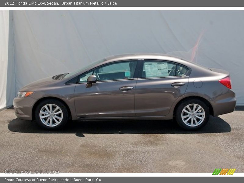 Urban Titanium Metallic / Beige 2012 Honda Civic EX-L Sedan