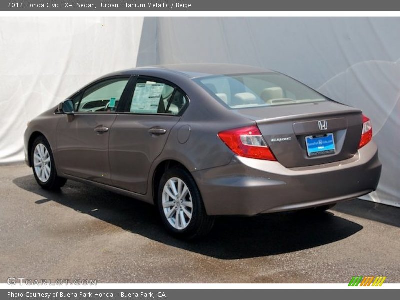 Urban Titanium Metallic / Beige 2012 Honda Civic EX-L Sedan