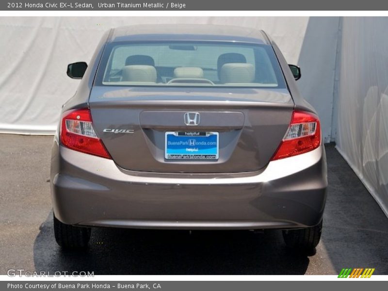 Urban Titanium Metallic / Beige 2012 Honda Civic EX-L Sedan