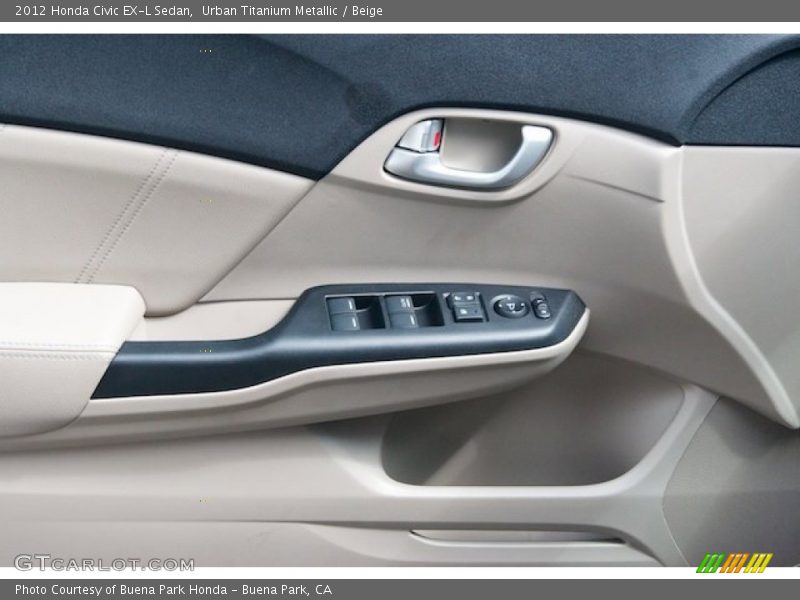 Urban Titanium Metallic / Beige 2012 Honda Civic EX-L Sedan