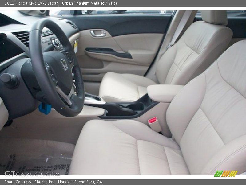 Urban Titanium Metallic / Beige 2012 Honda Civic EX-L Sedan