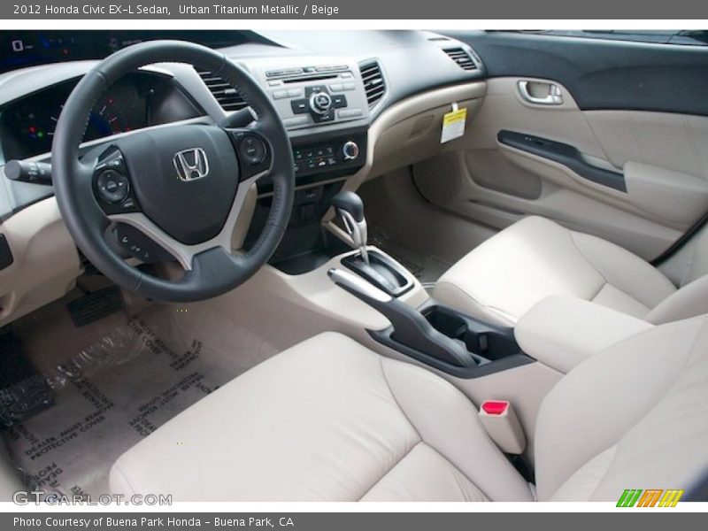 Urban Titanium Metallic / Beige 2012 Honda Civic EX-L Sedan