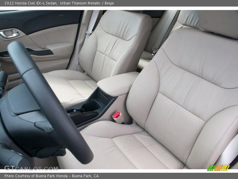 Urban Titanium Metallic / Beige 2012 Honda Civic EX-L Sedan