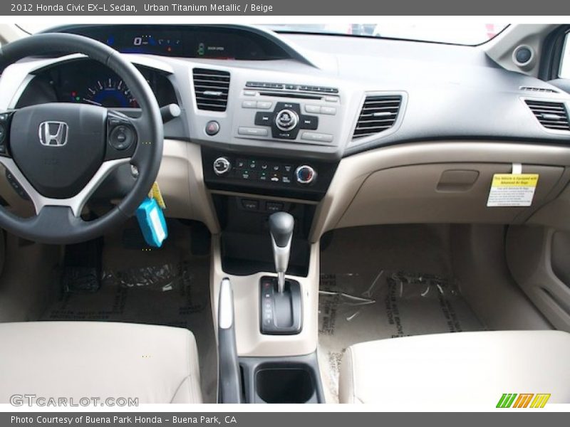 Urban Titanium Metallic / Beige 2012 Honda Civic EX-L Sedan