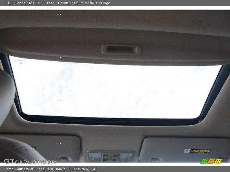 Urban Titanium Metallic / Beige 2012 Honda Civic EX-L Sedan