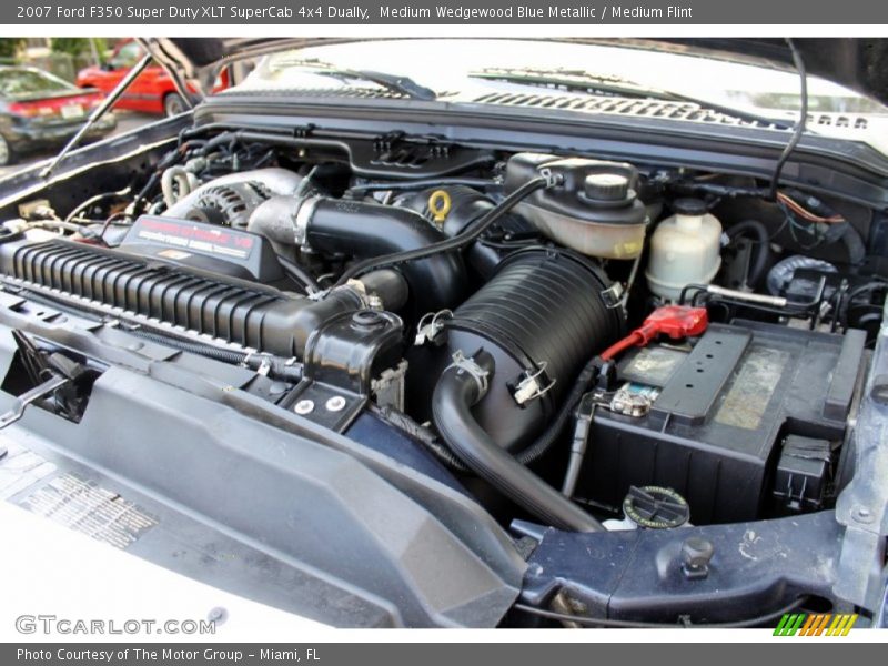 Medium Wedgewood Blue Metallic / Medium Flint 2007 Ford F350 Super Duty XLT SuperCab 4x4 Dually