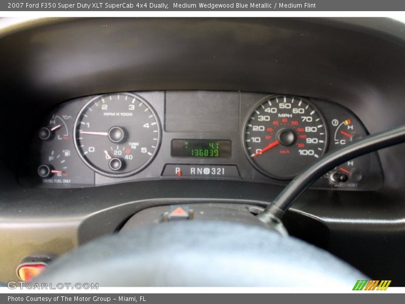 Medium Wedgewood Blue Metallic / Medium Flint 2007 Ford F350 Super Duty XLT SuperCab 4x4 Dually