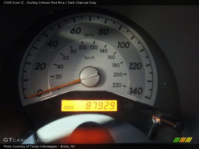 Sizzling Crimson Red Mica / Dark Charcoal Gray 2008 Scion tC