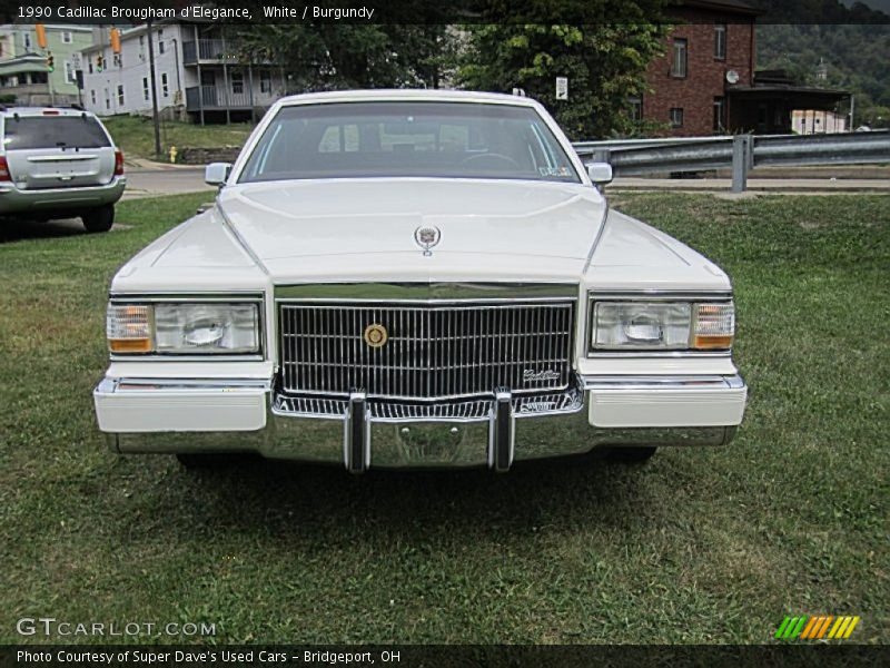 White / Burgundy 1990 Cadillac Brougham d'Elegance