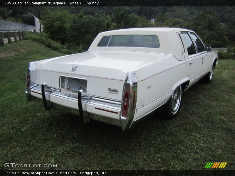 White / Burgundy 1990 Cadillac Brougham d'Elegance