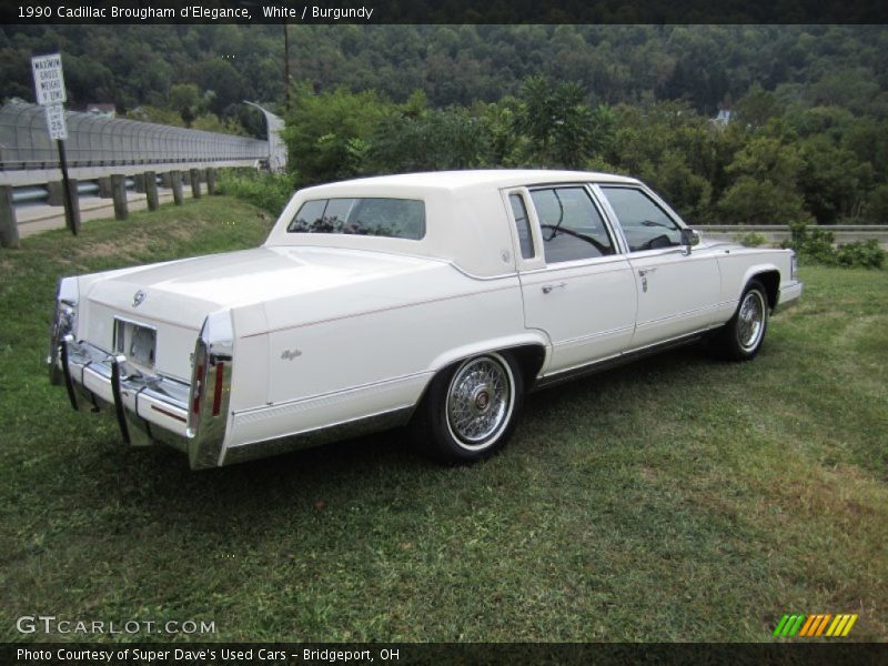 White / Burgundy 1990 Cadillac Brougham d'Elegance