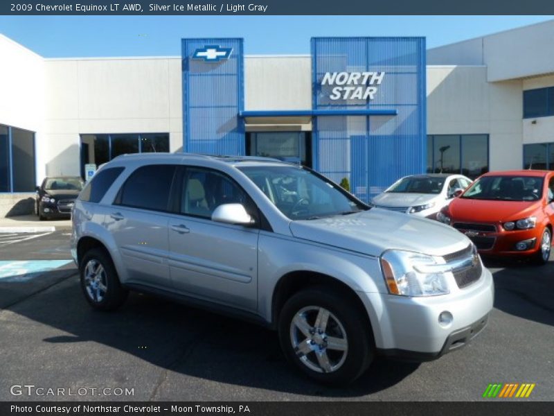 Silver Ice Metallic / Light Gray 2009 Chevrolet Equinox LT AWD