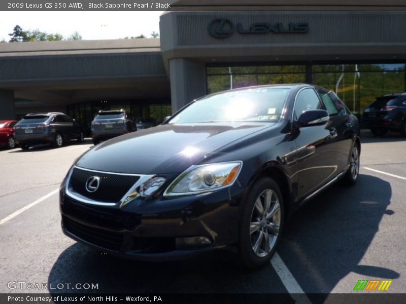 Black Sapphire Pearl / Black 2009 Lexus GS 350 AWD