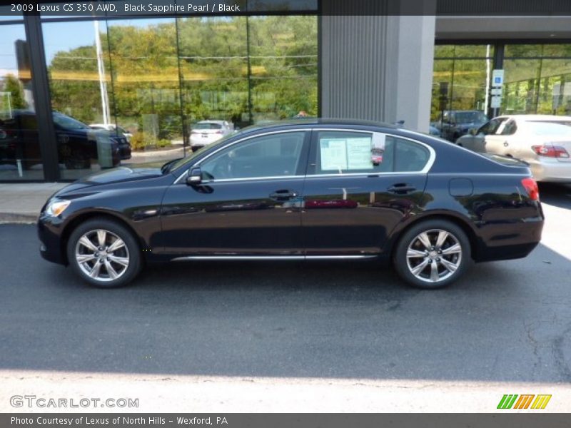 Black Sapphire Pearl / Black 2009 Lexus GS 350 AWD