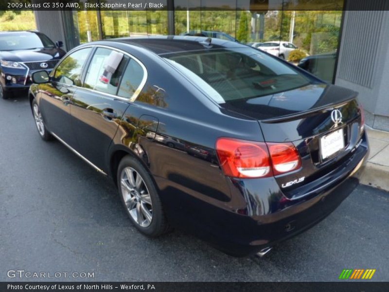 Black Sapphire Pearl / Black 2009 Lexus GS 350 AWD