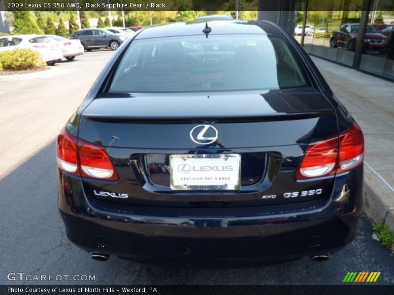 Black Sapphire Pearl / Black 2009 Lexus GS 350 AWD