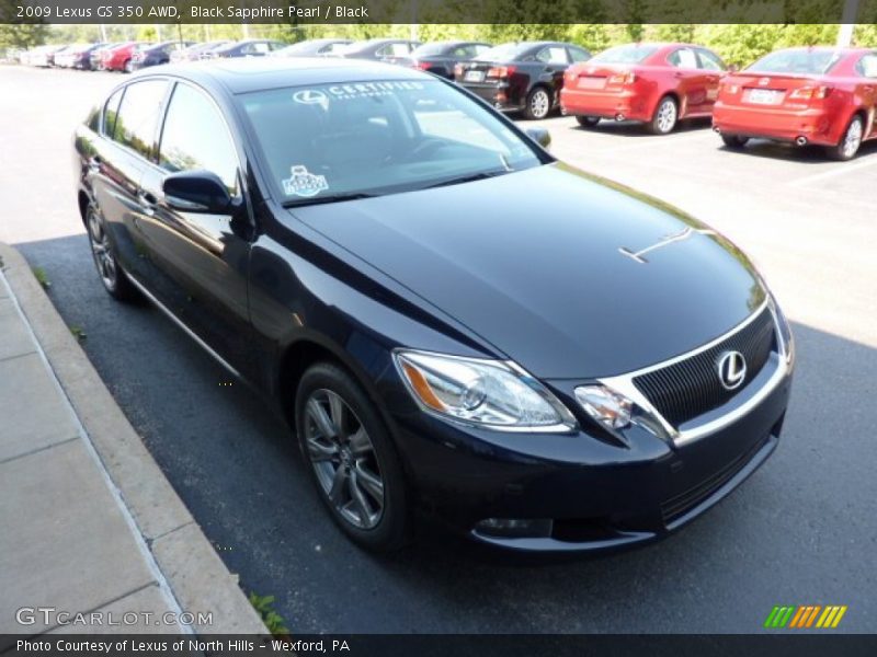 Black Sapphire Pearl / Black 2009 Lexus GS 350 AWD