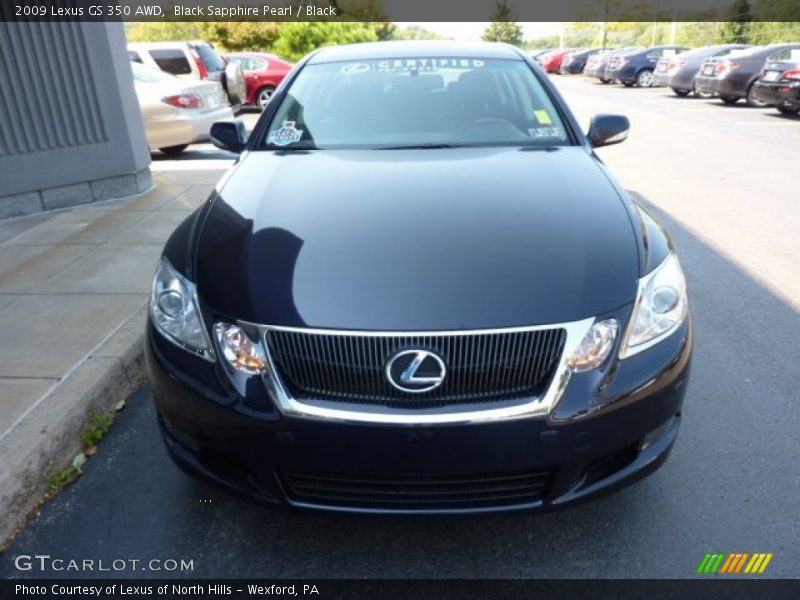 Black Sapphire Pearl / Black 2009 Lexus GS 350 AWD