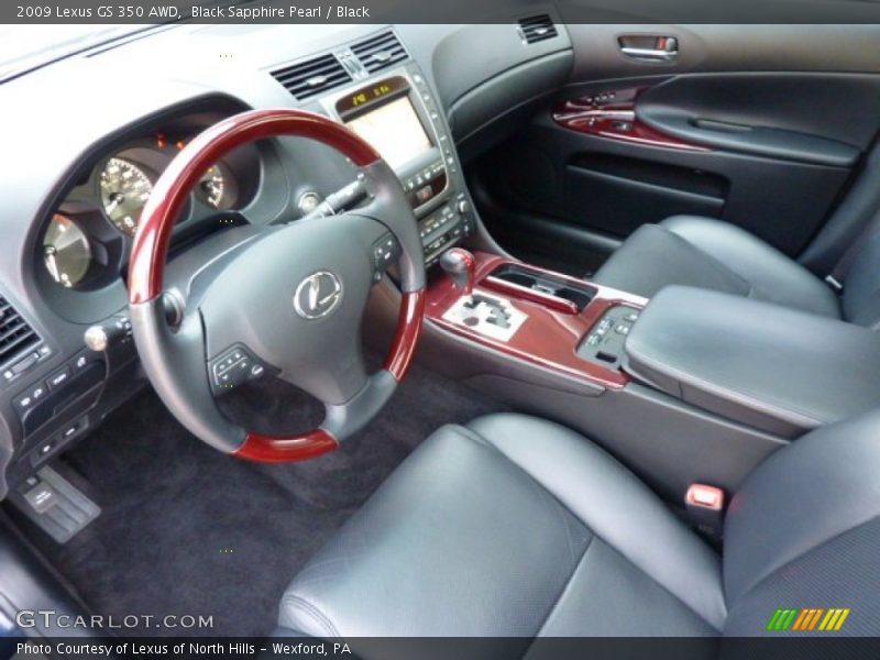 Black Sapphire Pearl / Black 2009 Lexus GS 350 AWD