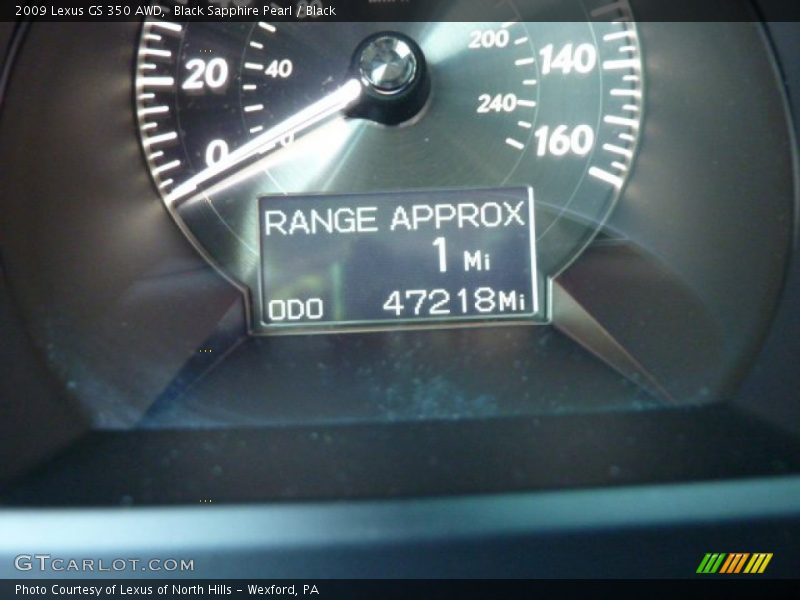 Black Sapphire Pearl / Black 2009 Lexus GS 350 AWD