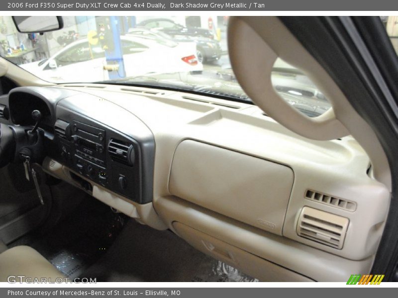 Dark Shadow Grey Metallic / Tan 2006 Ford F350 Super Duty XLT Crew Cab 4x4 Dually