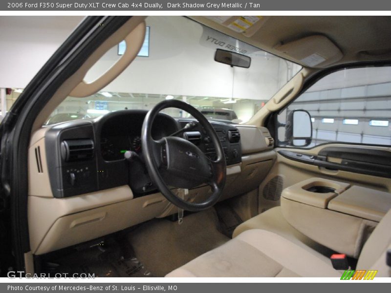 Dark Shadow Grey Metallic / Tan 2006 Ford F350 Super Duty XLT Crew Cab 4x4 Dually