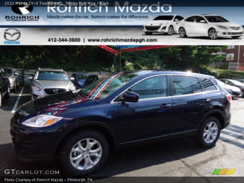 Stormy Blue Mica / Black 2012 Mazda CX-9 Touring AWD