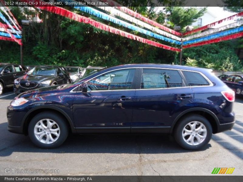Stormy Blue Mica / Black 2012 Mazda CX-9 Touring AWD