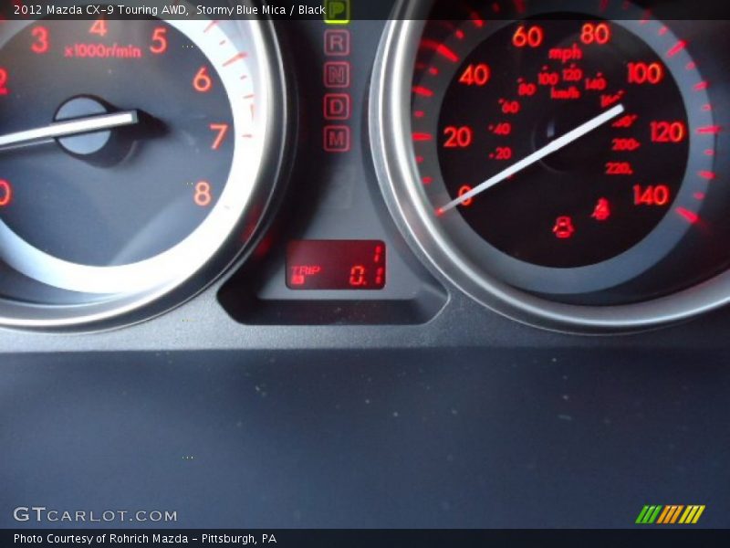 Stormy Blue Mica / Black 2012 Mazda CX-9 Touring AWD