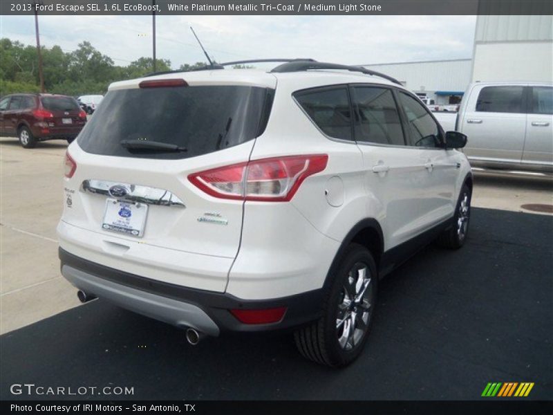 White Platinum Metallic Tri-Coat / Medium Light Stone 2013 Ford Escape SEL 1.6L EcoBoost