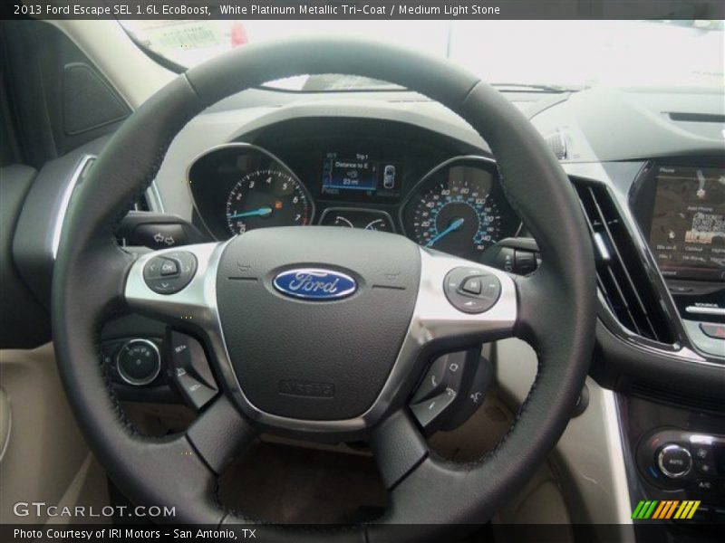White Platinum Metallic Tri-Coat / Medium Light Stone 2013 Ford Escape SEL 1.6L EcoBoost