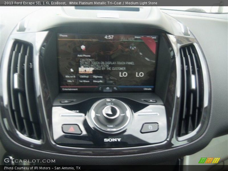 White Platinum Metallic Tri-Coat / Medium Light Stone 2013 Ford Escape SEL 1.6L EcoBoost