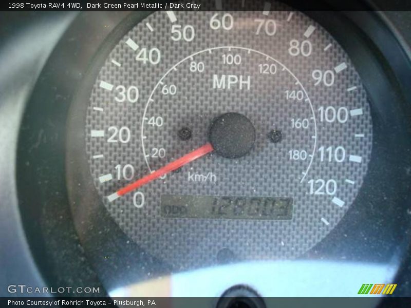 Dark Green Pearl Metallic / Dark Gray 1998 Toyota RAV4 4WD