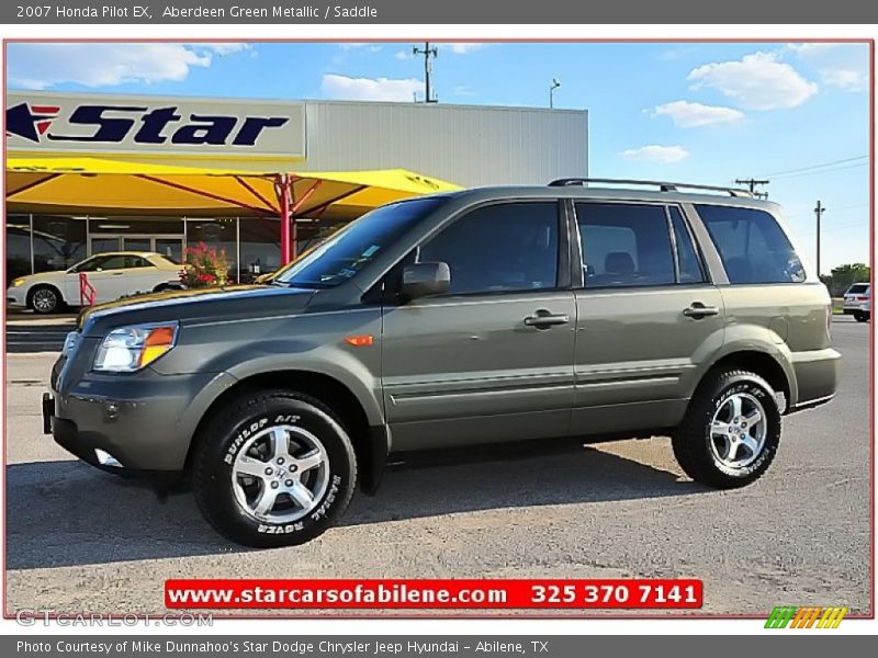 Aberdeen Green Metallic / Saddle 2007 Honda Pilot EX