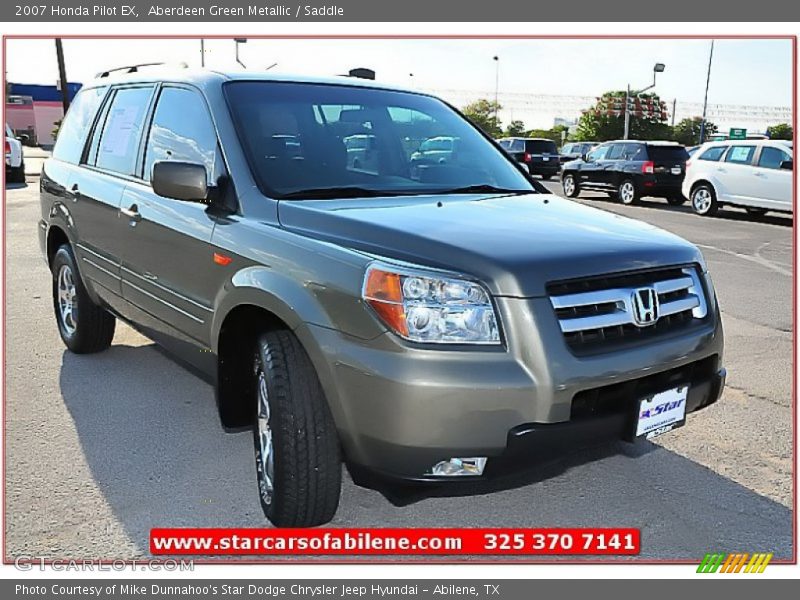 Aberdeen Green Metallic / Saddle 2007 Honda Pilot EX