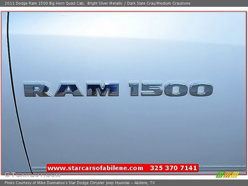 Bright Silver Metallic / Dark Slate Gray/Medium Graystone 2011 Dodge Ram 1500 Big Horn Quad Cab