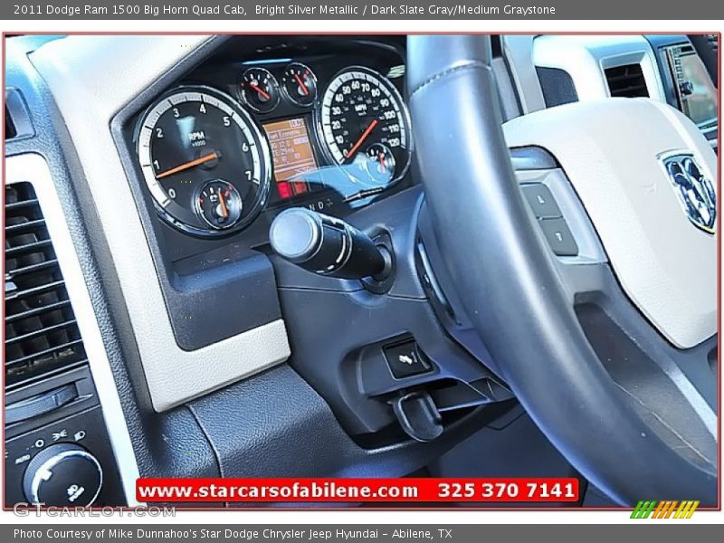 Bright Silver Metallic / Dark Slate Gray/Medium Graystone 2011 Dodge Ram 1500 Big Horn Quad Cab
