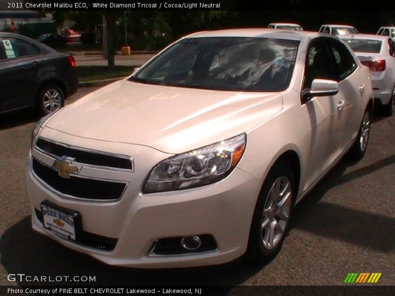 White Diamond Tricoat / Cocoa/Light Neutral 2013 Chevrolet Malibu ECO