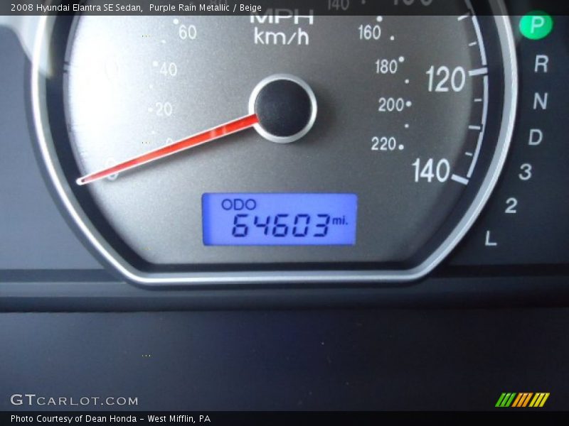 Purple Rain Metallic / Beige 2008 Hyundai Elantra SE Sedan