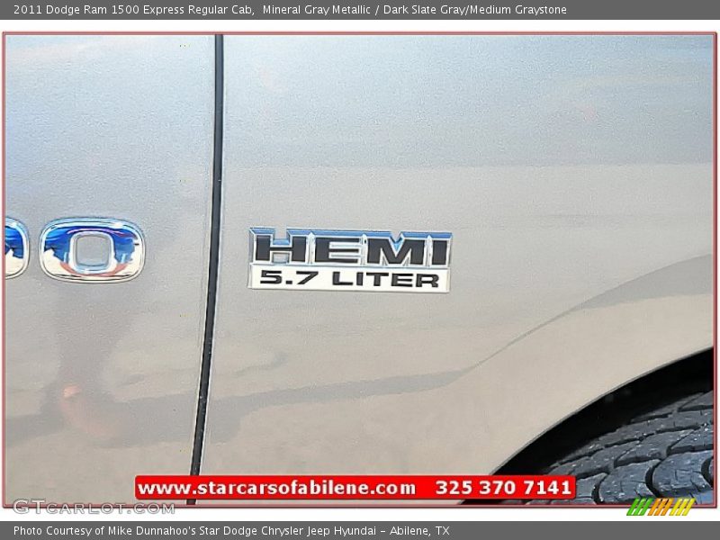 Mineral Gray Metallic / Dark Slate Gray/Medium Graystone 2011 Dodge Ram 1500 Express Regular Cab