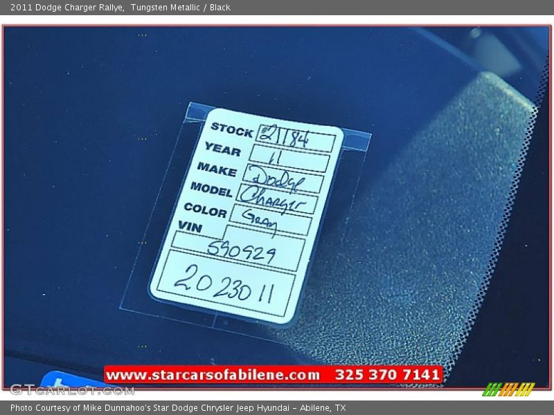 Tungsten Metallic / Black 2011 Dodge Charger Rallye