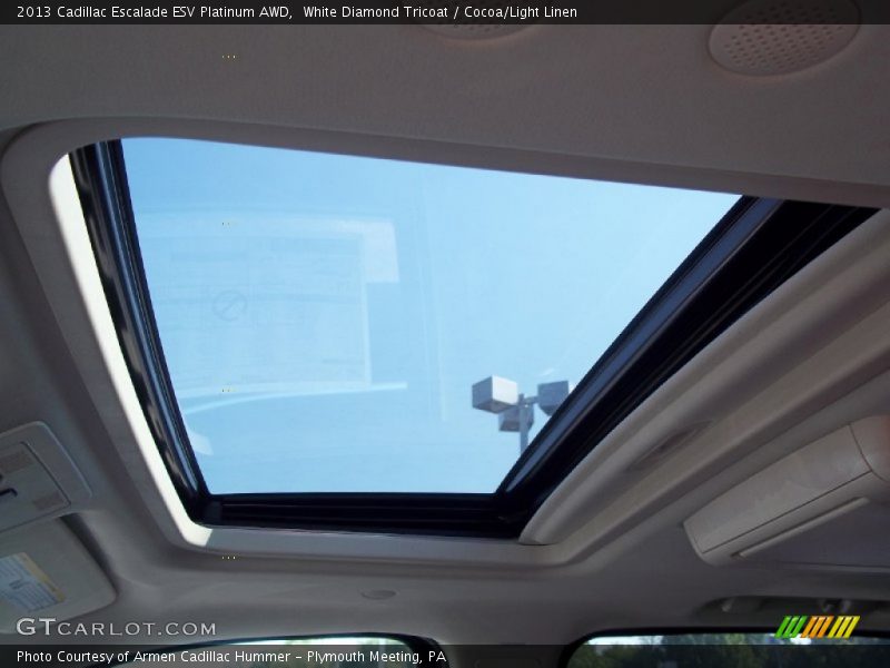 White Diamond Tricoat / Cocoa/Light Linen 2013 Cadillac Escalade ESV Platinum AWD