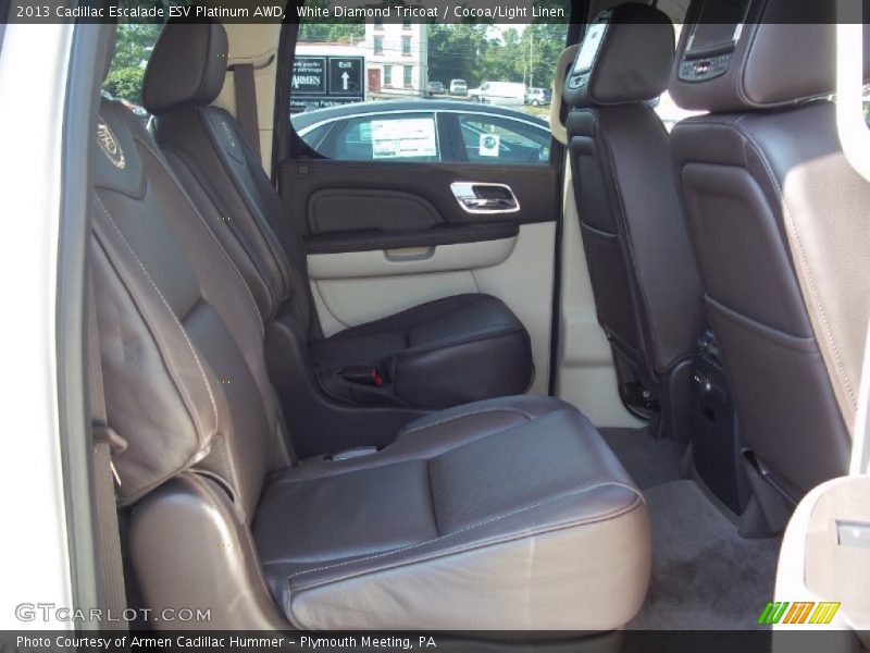 White Diamond Tricoat / Cocoa/Light Linen 2013 Cadillac Escalade ESV Platinum AWD